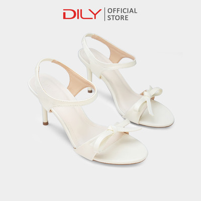 Sandal cao gót DILY quai mảnh phối nơ trẻ trung, gót nhọn cao 8cm DL0643