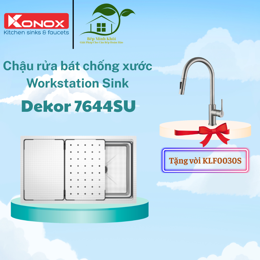 Chậu rửa bát chống xước Workstation Sink – Undermount Sink KN7644SU Dekor KT76x44