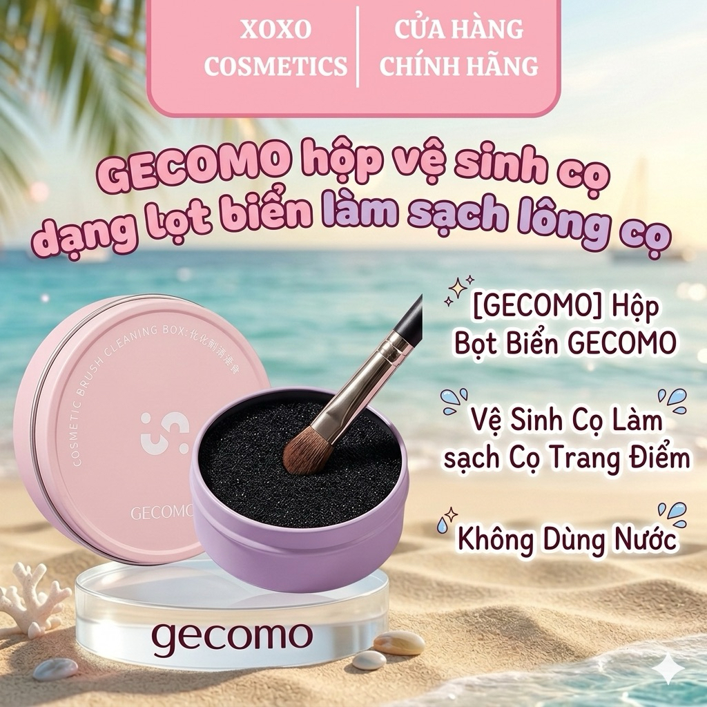 [GECOMO] Hộp Bọt Biển GECOMO Vệ Sinh Cọ Làm Sạch Cọ Trang Điểm Không Dùng Nước