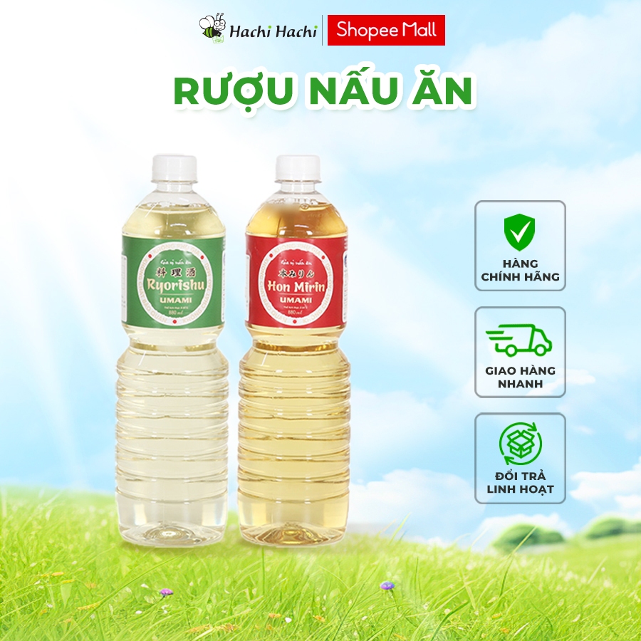 Gia vị Hon Mirin / Rượu nấu ăn Ryorishu Umami 880ml - Hachi Hachi Japan Shop