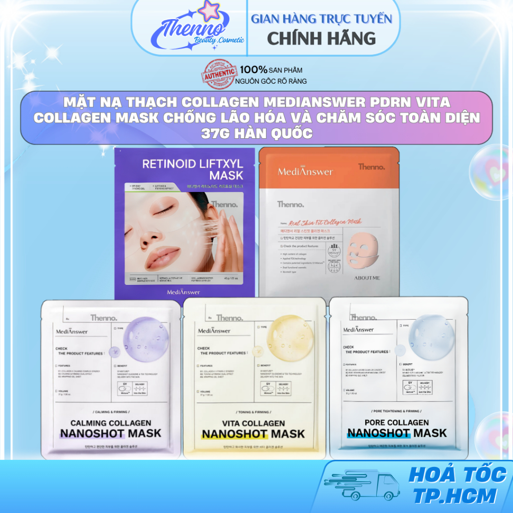 Mặt Nạ Thạch Collagen MediAnswer PDRN Vita Collagen Mask Chống Lão Hóa Và Chăm Sóc Toàn Diện 37g Hàn