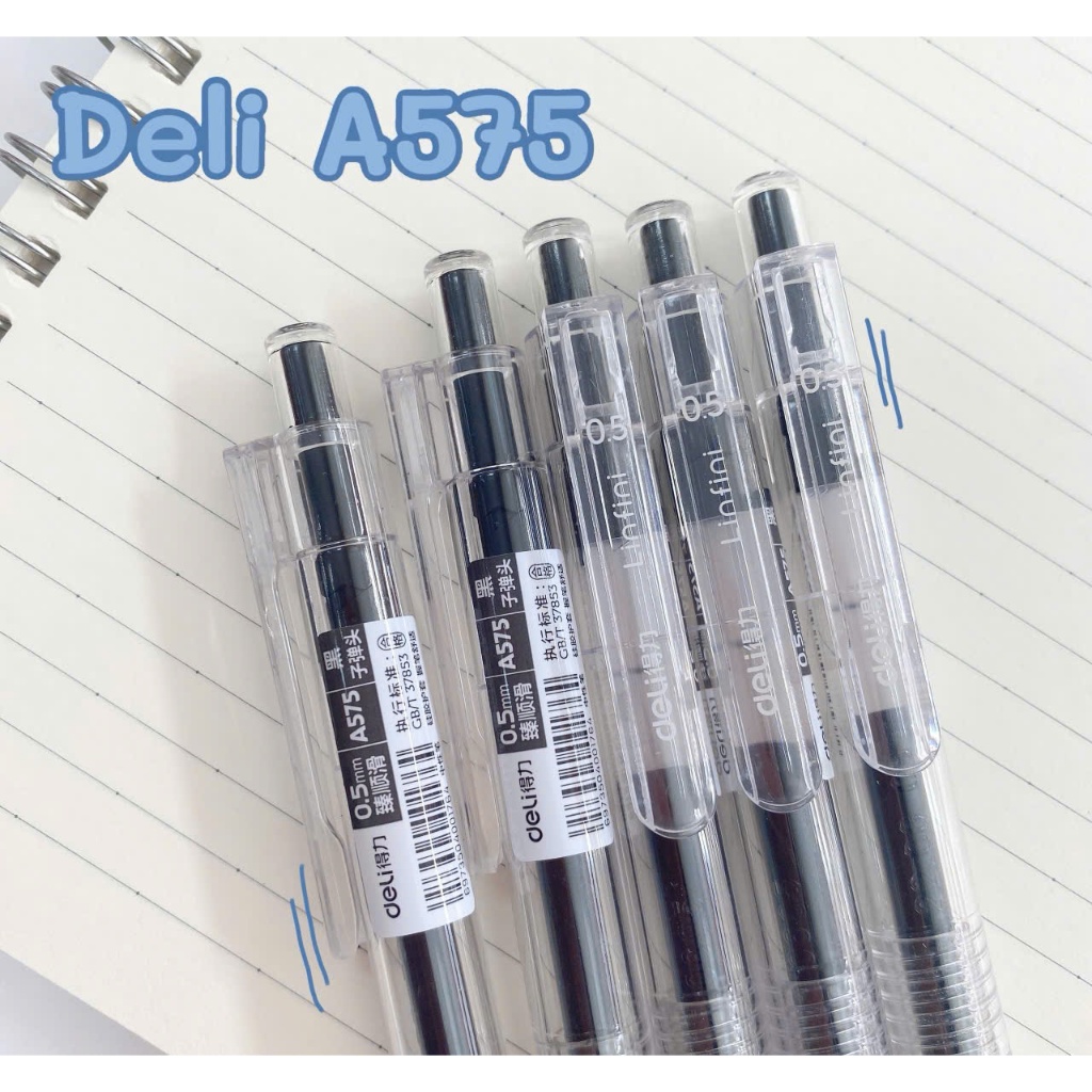 Bút Gel Deli A575 Đầu Bấm Ngòi 0.5mm - Bút Học sinh