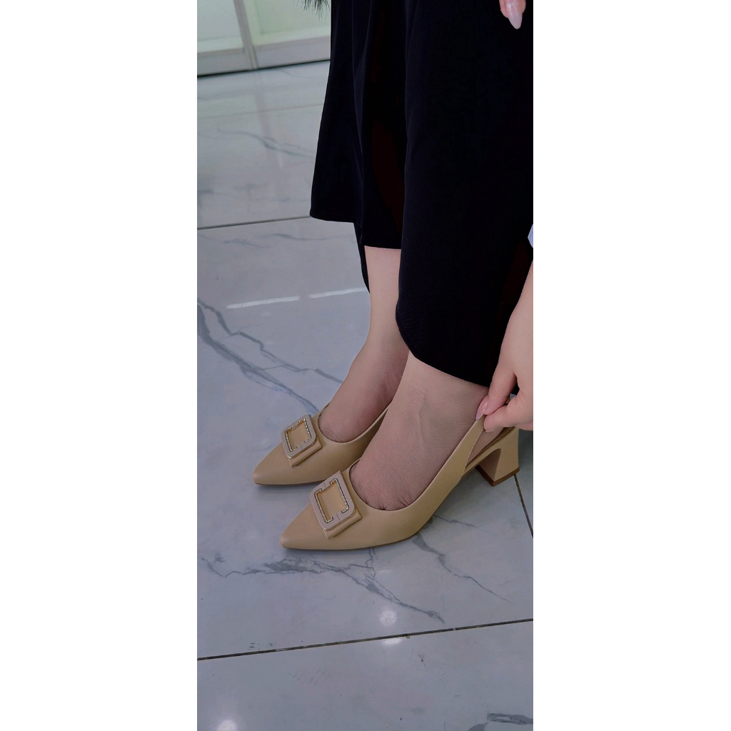 R31 Giày Nữ ROCRISS R31 Cao 5 Phân Phối Khóa Kim Loại - Giày Slingback & Bơm Bít Mũi Nhọn Đi Làm, Dự