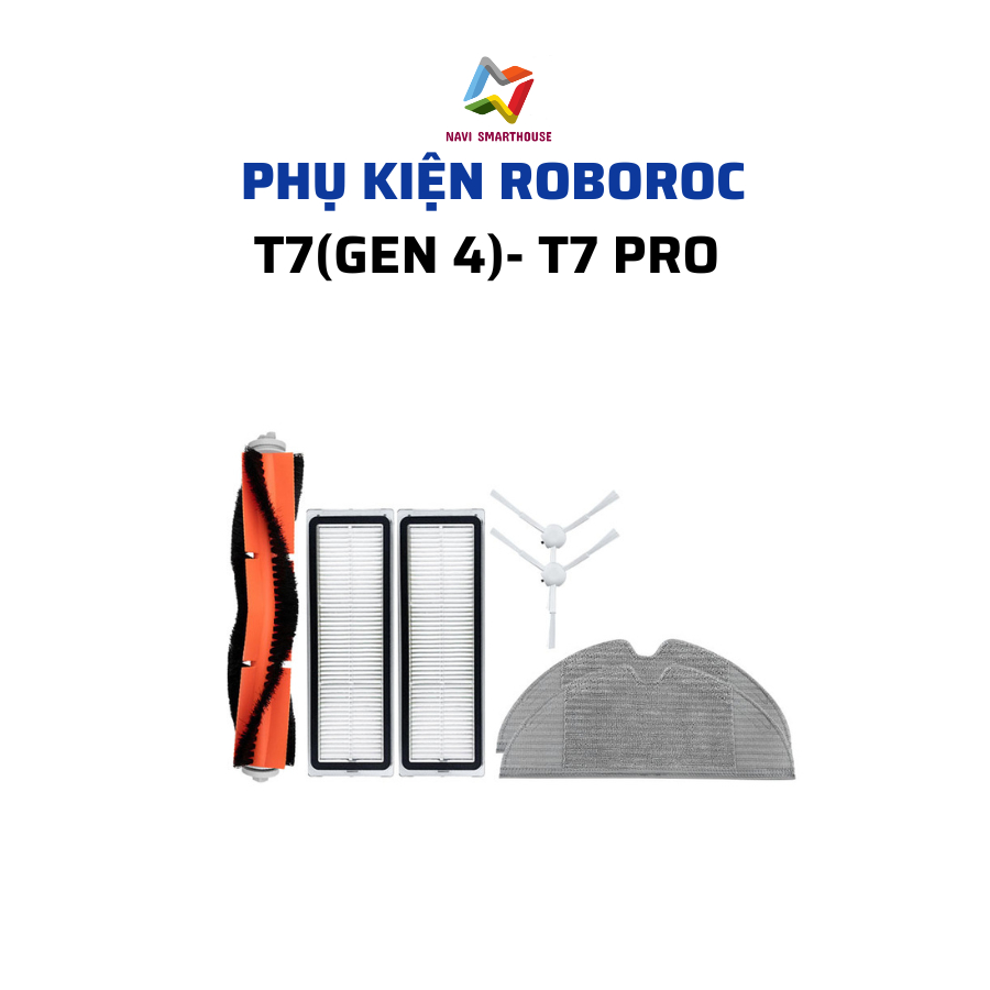 Phụ kiện robot hút bụi lau nhà roboroc gen 4, T7, T7 pro khăn, lọc, chổi cạnh, chổi lăn, nắp chặn