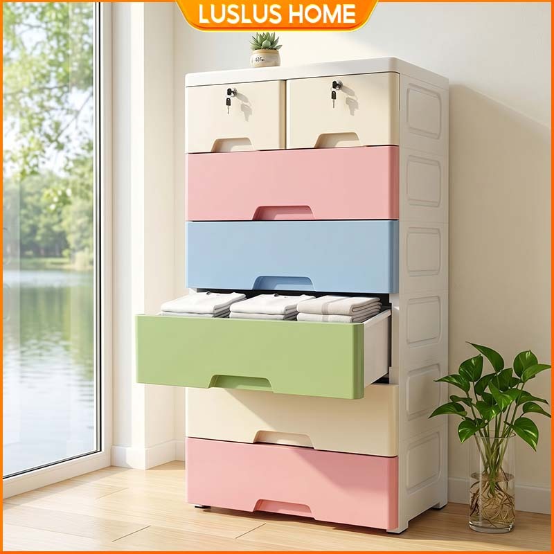 LUS Tủ Đựng Đồ Đa Năng Trẻ Em Tủ Ngăn Kéo Gia Đình Nhựa Có Bánh Xe Kệ Để Đồ Nhiều Tầng Phòng Ngủ