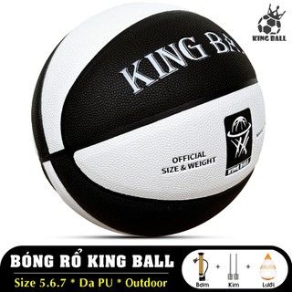 Bóng Rổ Da Cao Su Chính Hãng King Ball Banh Bóng Rổ Trẻ Em Size Số 5 6 7 Cho Học Sinh Viên