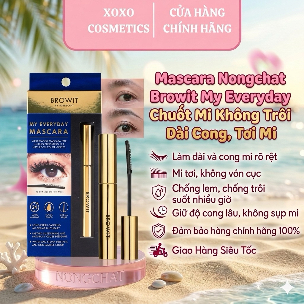 [NongChat] Mascara Nongchat Browit My Everyday Chuốt Mi Không Trôi Dài Cong, Tơi Mi