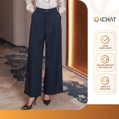 Quần Ống Rộng 𝐂𝐂𝐇𝐀𝐓 Dáng Suông Aria Chấm Bi Trái Tim Chất Liệu Tuytsi Cao Cấp 16QDS2020ST