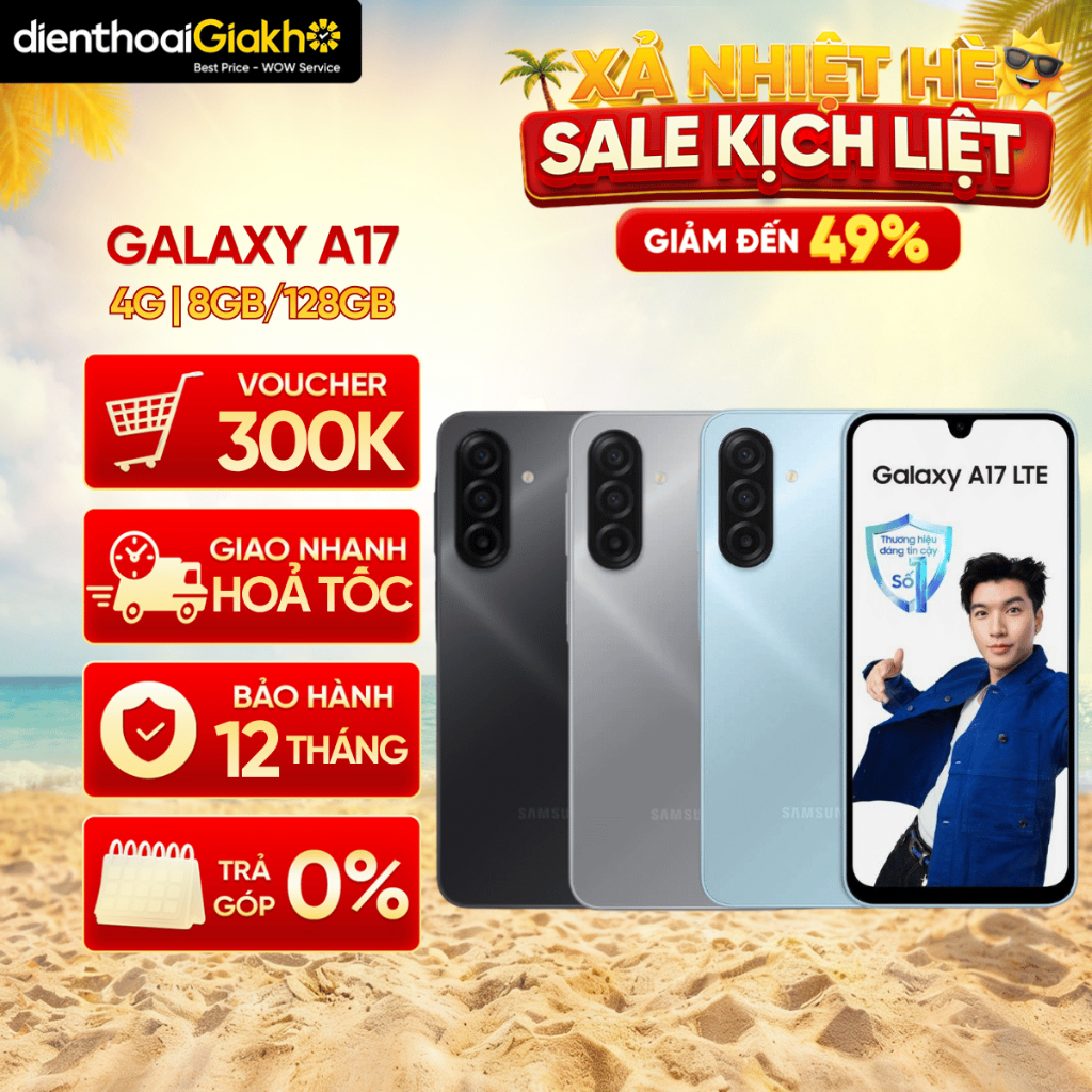 Điện Thoại Samsung Galaxy A17 4G (8GB/128GB) Chính Hãng, Bảo Hành 12 Tháng