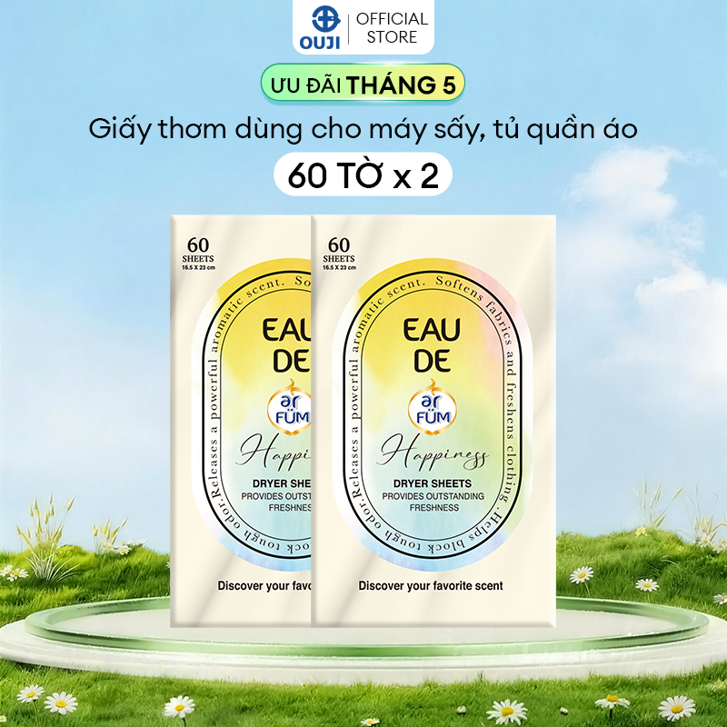 Combo 2 Giấy Thơm Arfum Dùng Cho Máy Sấy Làm Mềm Vải, Chống Tĩnh Điện, Khử Mùi Tủ Giày, Tủ Quần Áo 6