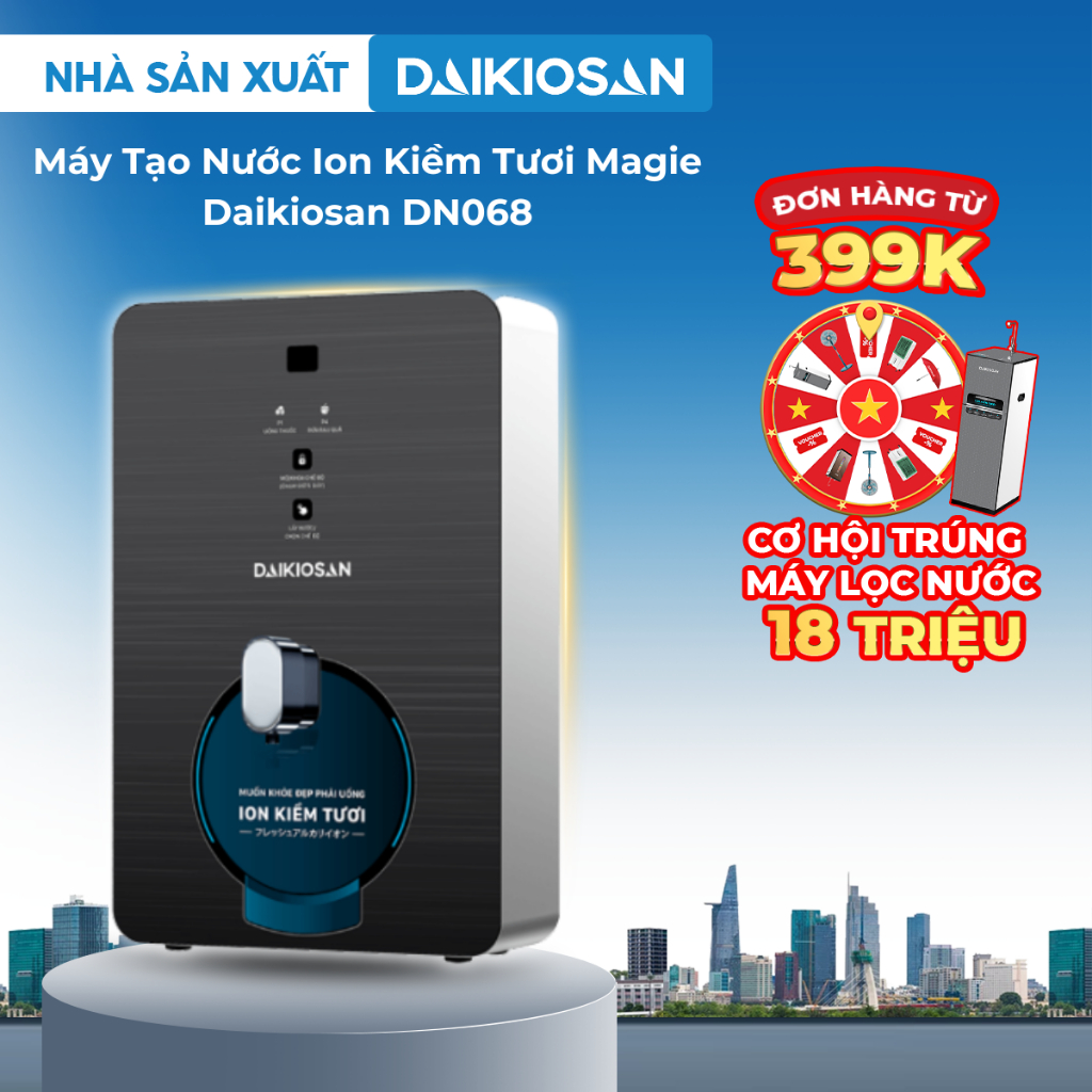 Máy Lọc Nước DAIKIOSAN DN068 DN070 Dùng Biến Đổi Nước Máy RO Thành Nước ION Kiềm Tươi Magie