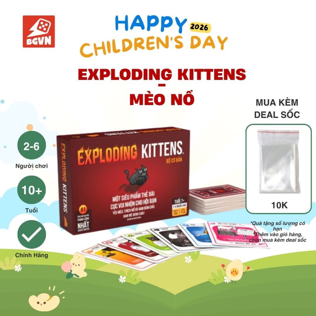 Exploding Kittens | Mèo nổ | Card game vui nhộn | Chính hãng tại Việt Nam | Board Game VN