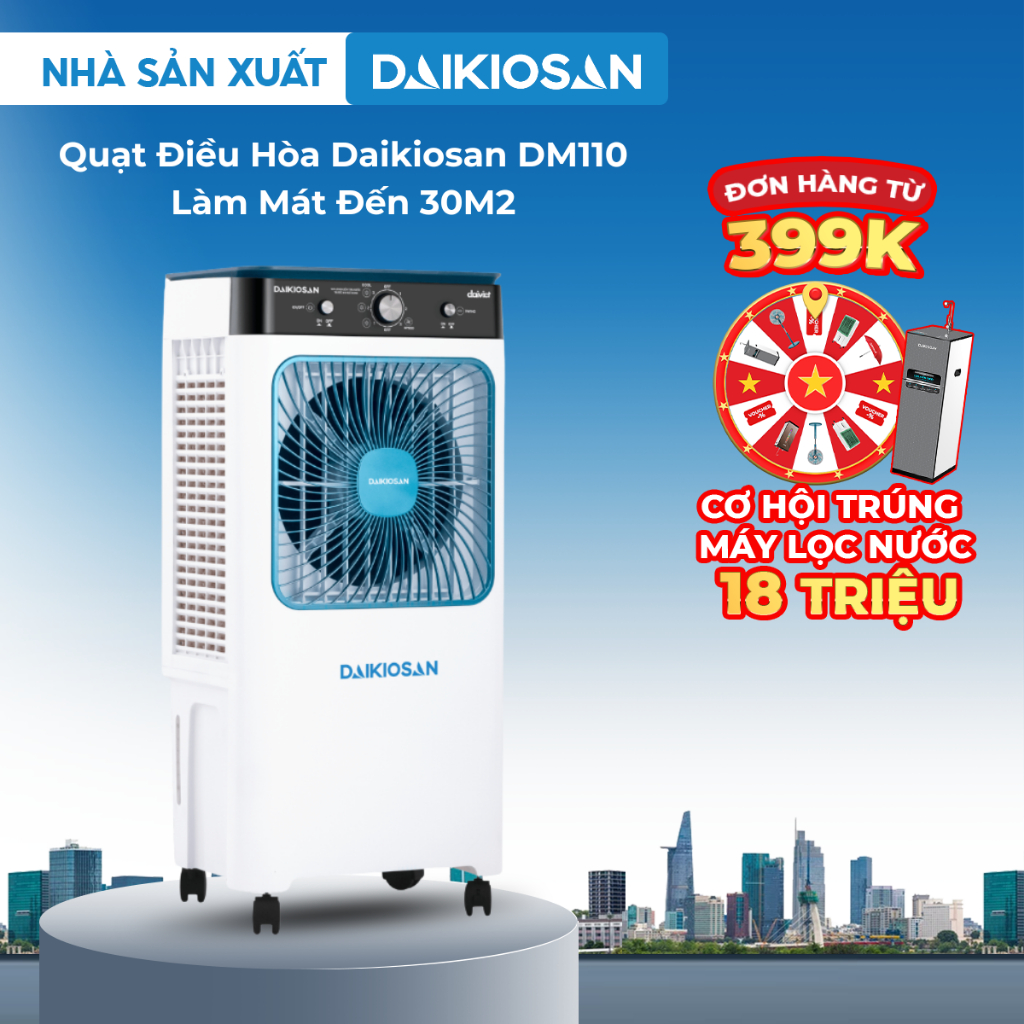 Quạt Điều Hòa Daikiosan DM110 Làm Mát Lên Đến 30m2 Tích Hợp Công Nghệ Ag+ Máy Nhỏ Gọn