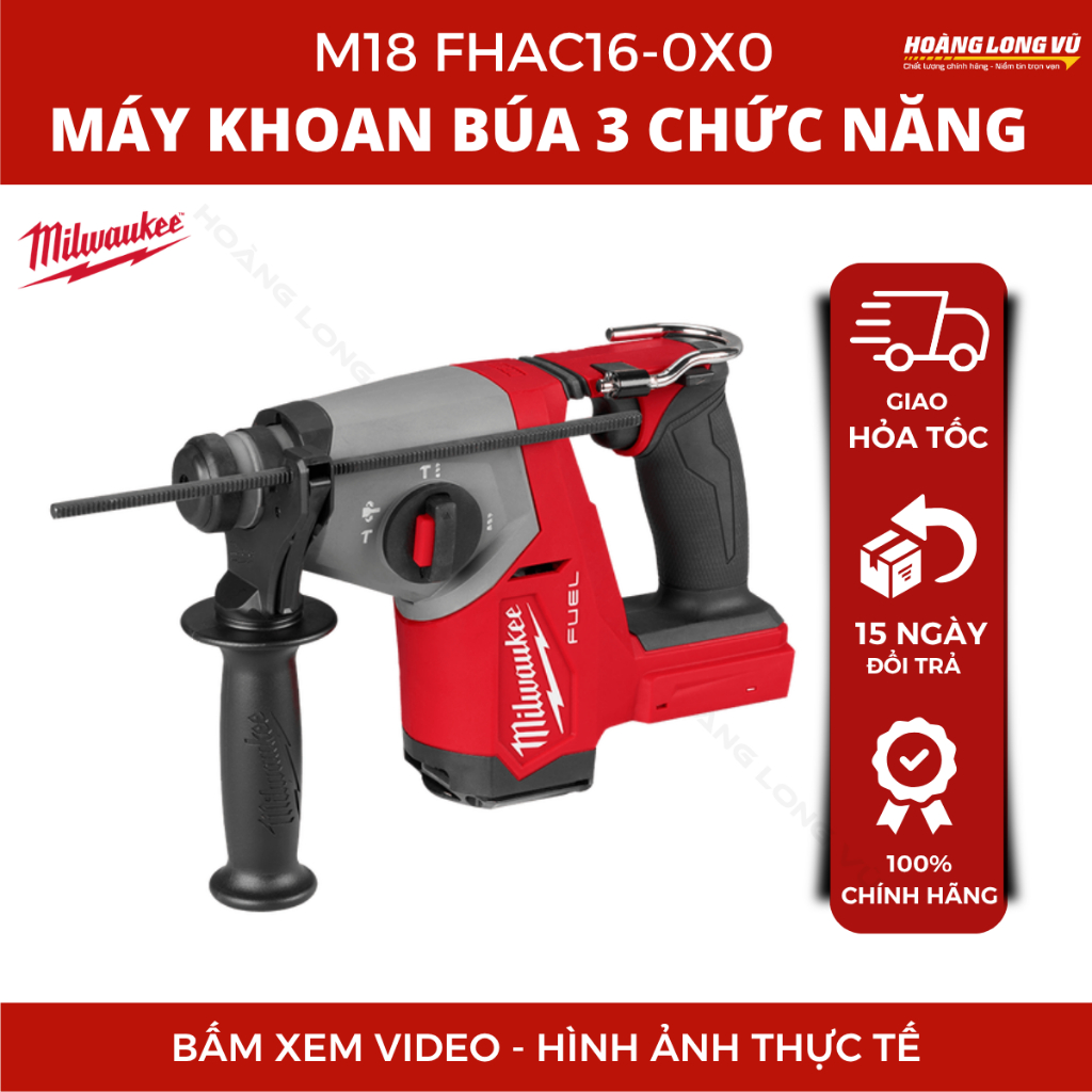 Máy khoan búa 3 chức năng Milwaukee M18 FHAC16-0X0 Chính hãng