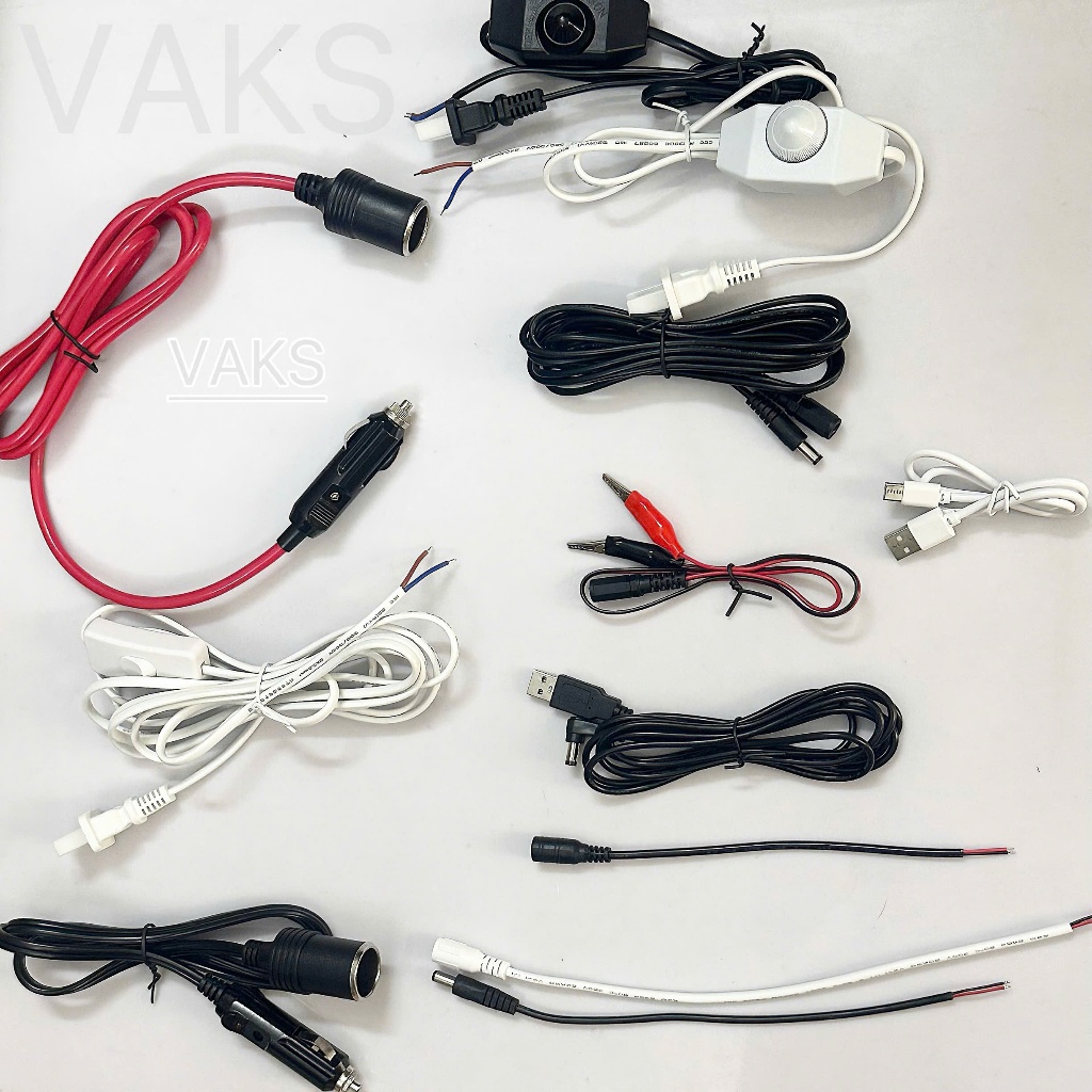 Phụ kiện điện : Dây nối ,jack DC đực cái ,tẩu sạc ô tô, USB typeC, dây có công tắc,nút vặn,dây ra kẹ