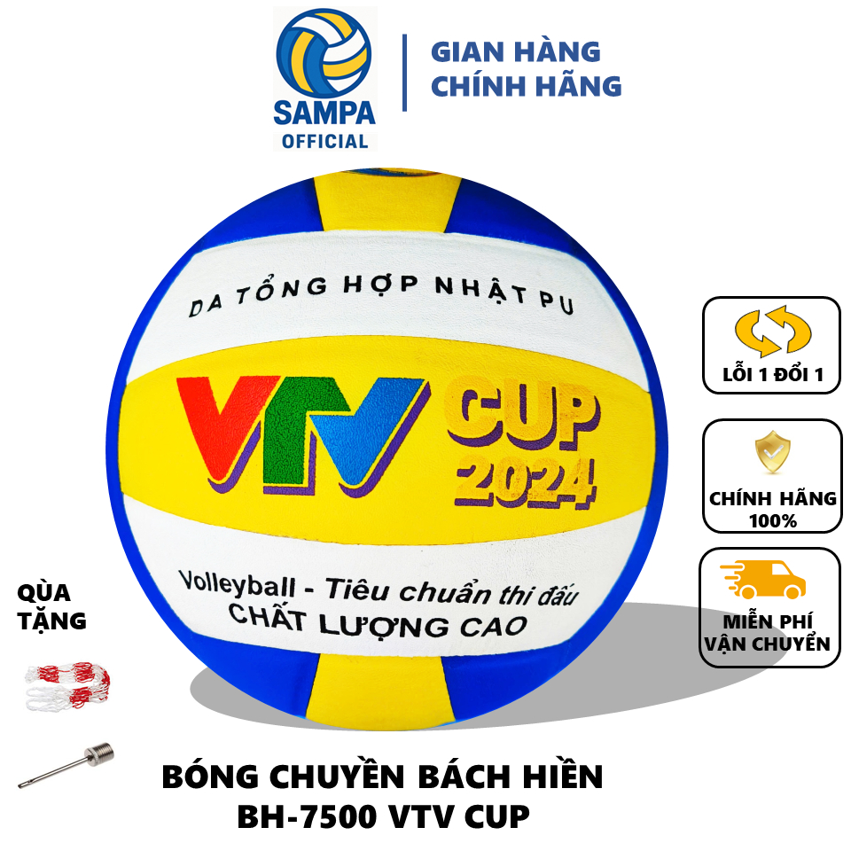 Bóng Chuyền VTV CUP BH-7500 Da PU Tiêu Chuẩn Thi Đấu