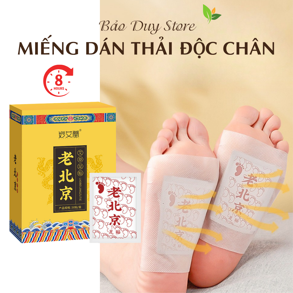 Miếng Dán Thải Độc Chân Thư Giãn, Miếng Dán Chân Thải Độc Ngải Cứu Lao Beijing Giúp Ngủ Ngon Thải Độ