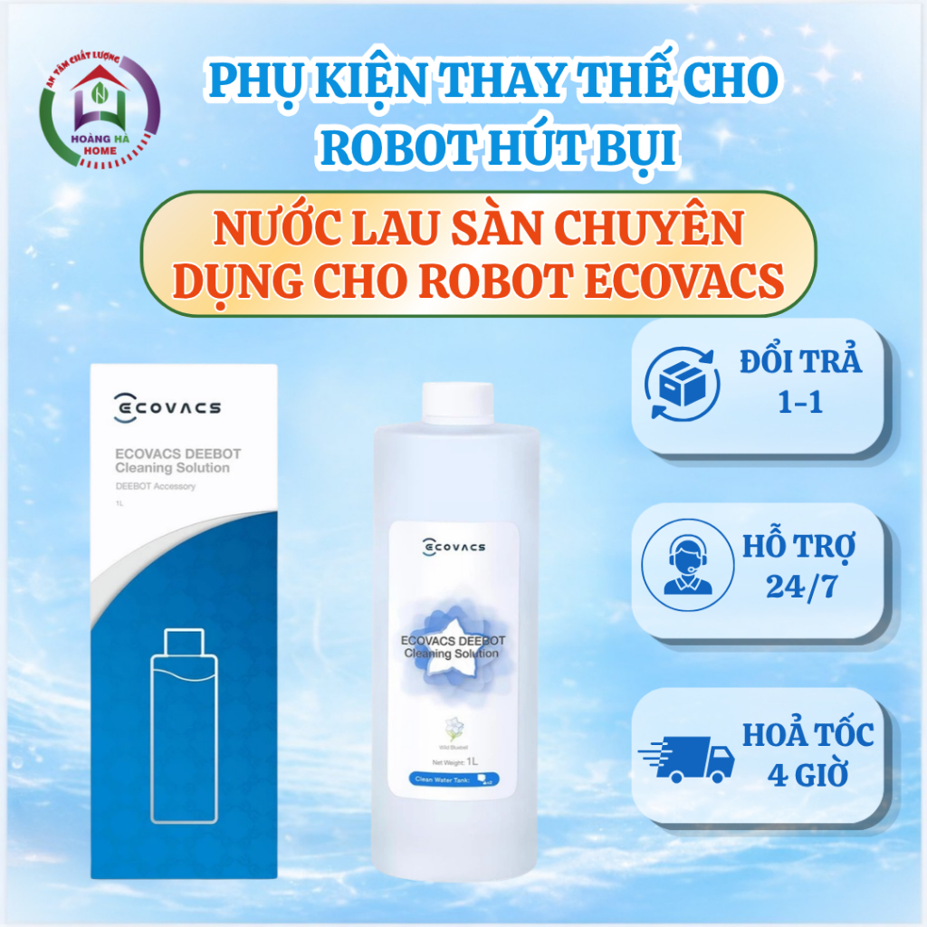 Nước lau sàn chuyên dụng dành cho robot hút bụi Ecovacs - Nước lau sàn Ecovacs 1L