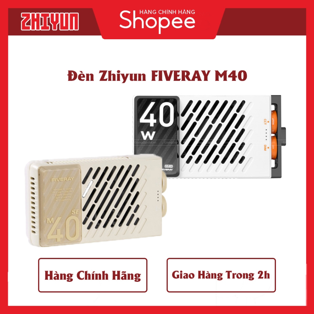 Đèn Led cầm tay Zhiyun FIVERAY M40 /  M40 SE Combo Pocket Panel Chiếu Sáng Hỗ Trợ Quay Chụp - Chính 