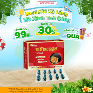 Viên uống ngủ ngon hỗ trợ an thần giúp dễ ngủ ngủ sâu giấc giảm mệt mỏi Hộp 30 viên