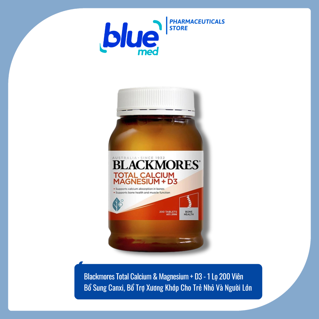 Viên Uống Blackmores Total Calcium Magnesium D3 - Bổ Sung Canxi Magie Vitamin D3 Cho Xương Khớp