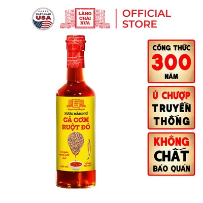 [KF] Nước mắm nhỉ cá cơm ruột đỏ Làng Chài Xưa chai thuỷ tinh 500ml cá ngon vùng nước trồi