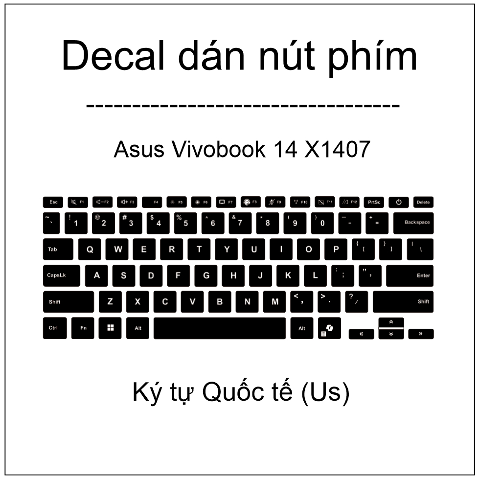 Decal dán nút phím cho máy Asus Vivobook 14 X1407