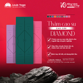 Thảm tập Yoga LOUIS YOGA, thảm tập thể dục tại nhà DIAMOND cao cấp, mặt nhám độ bám cao, êm ái
