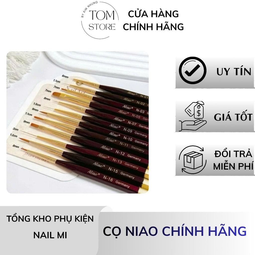 Cọ Niao nail vẽ móng đủ bộ chuyên nghiệp, Bộ cọ Niao Germany lông chồn cao cấp [TOM STORE-PHỤ KIỆN N