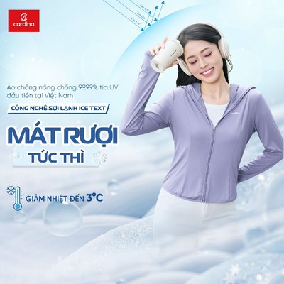 Áo chống nắng 1 lớp CARDINA chất liệu ice text kiểu dáng slim-fit ngăn UV 5NMF02