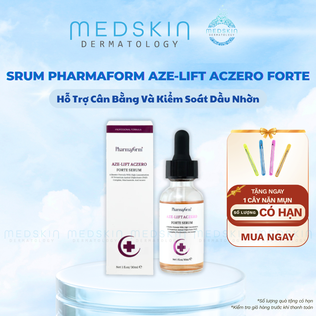 Serum Pharmaform Aze-Lift Aczero Forte - Giúp Cân Bằng Và Kiểm Soát Bã Nhờn, Da Căng Bóng (Lọ 30ml)