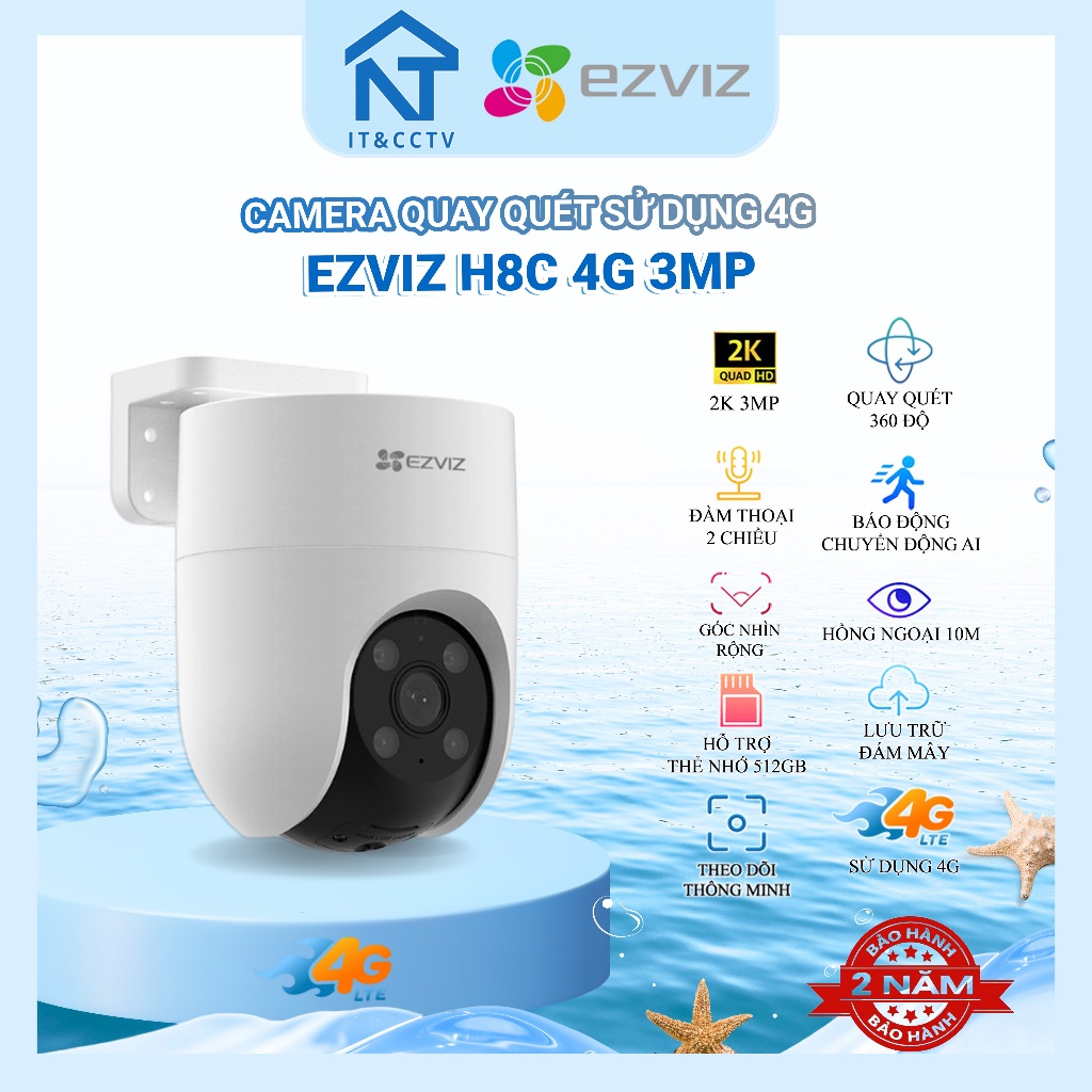 [EZVIZ Official] EZVIZ H8c 4G & H9c 4G Camera Ngoài Trời – Chống Nước, Cảnh Báo Thông Minh, Hỗ Trợ C