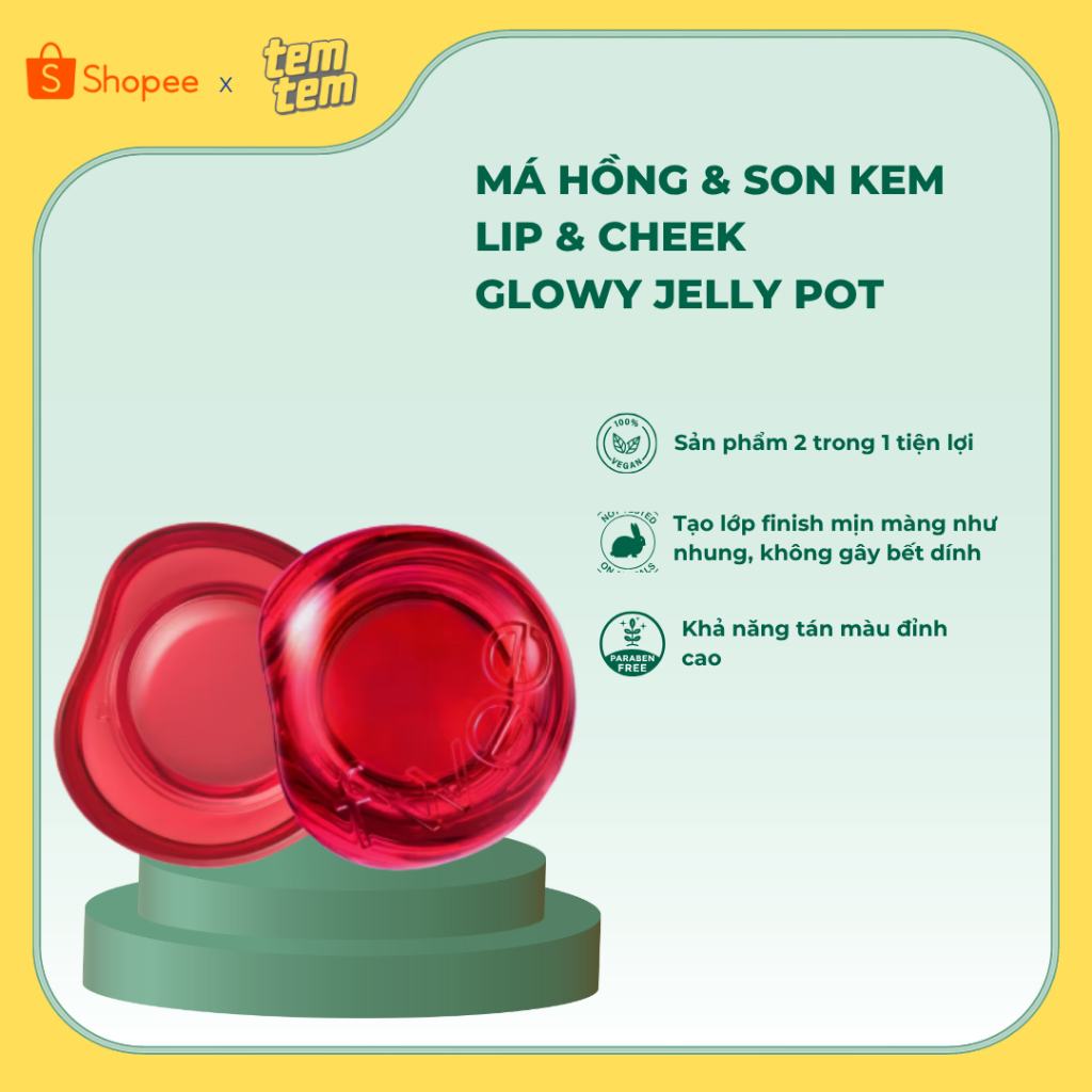 Son thạch Môi & Má Hồng FWEE Glowy Jelly Pot