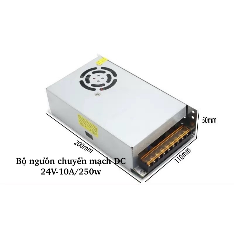 Bộ nguồn chuyển mạch DC có quạt tảng nhiệt công suất 24V-10A/250w