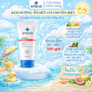 Kem dưỡng ẩm hữu cơ toàn diện Oxygen Cream Atono2 cho bé 160g (0+), chuyên dành cho da khô ngứa Made in Korea
