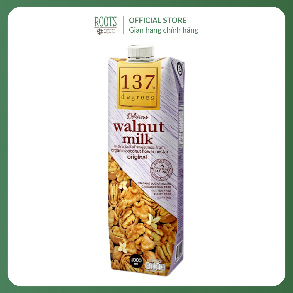 (Ship hỏa tốc) 137 DEGREES - Sữa Hạt Óc Chó Mật Dừa, Real Walnut Milk with Organic Coconut Flower Ne