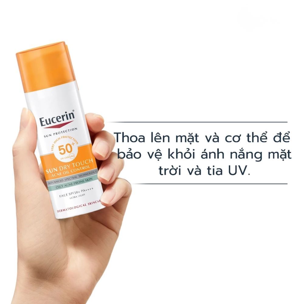 Ảnh 8 của Kem chống nắng Eucerin Sun Dry Touch SPF50+ giúp kiểm soát nhờn, ngừa mụn.