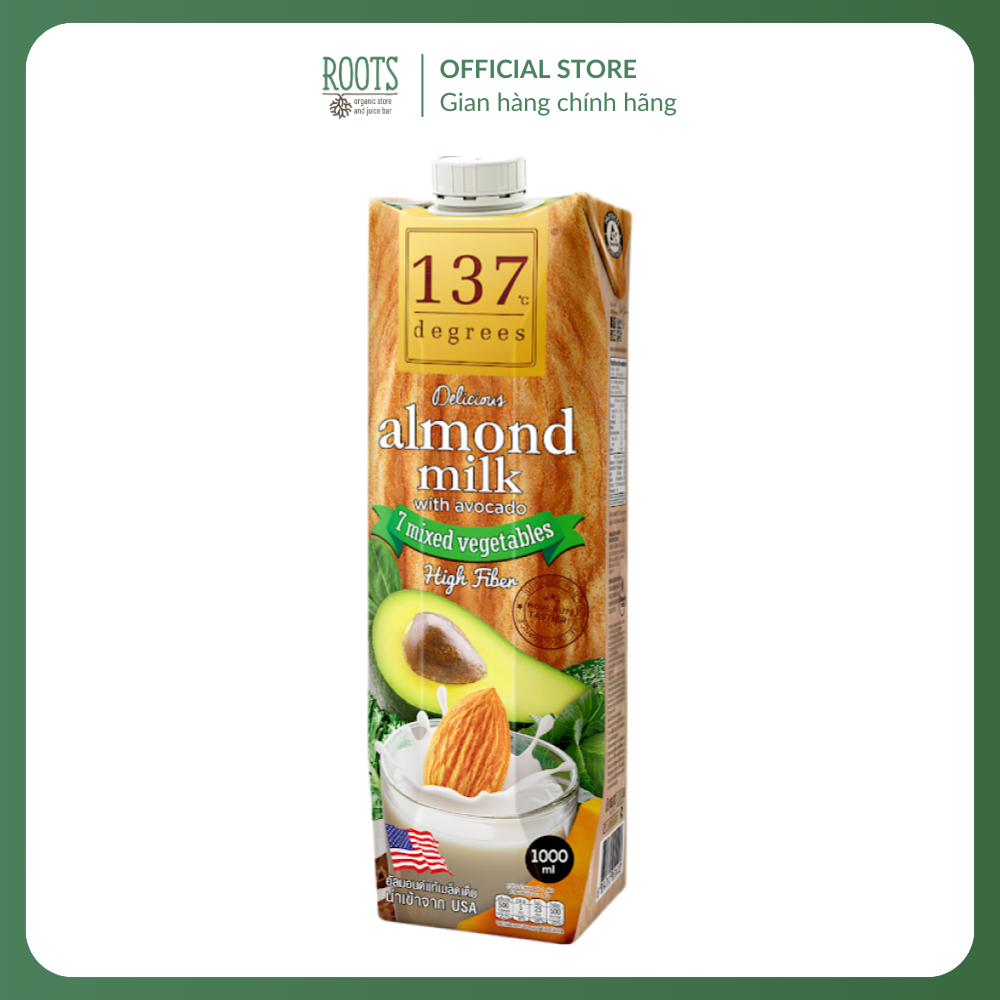 (Ship hỏa tốc) 137 DEGREES - Sữa Hạnh Nhân Bơ & Rau Củ, Almond Milk with Avocado, 7 Mixed Vegetables