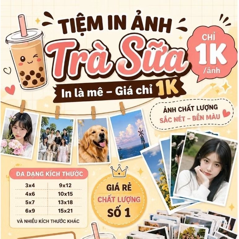 In Ảnh Theo Yêu Cầu 13x18 15x20 20x25 20x30 | Giấy Ảnh Dày Cứng | Ép Plastic Bền Lâu