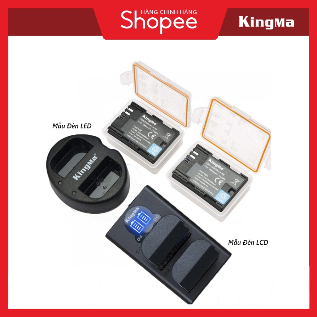 Bộ Pin - Sạc Đôi KingMa Cho Canon LP-E6