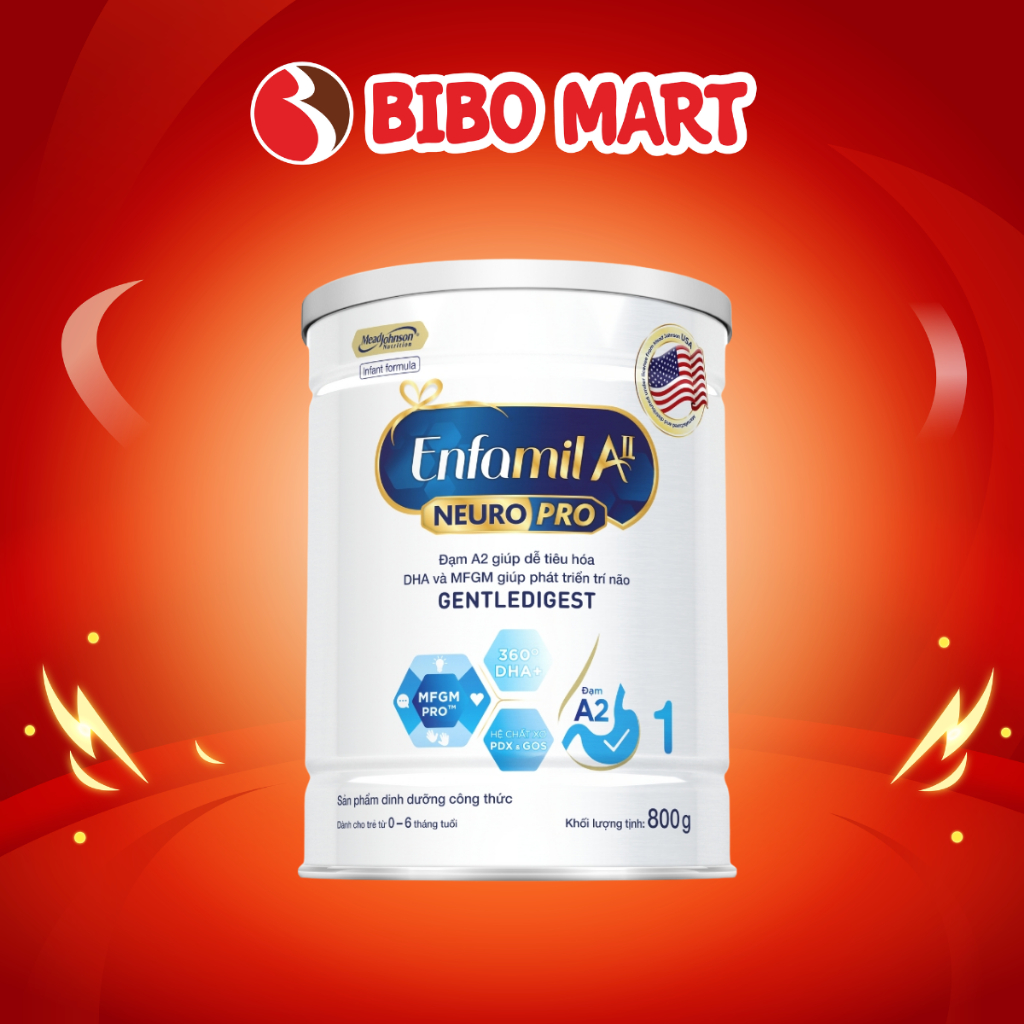 [MALL] Sữa Enfamil A2 NeuroPro 350g 800G Cho Bé Hỗ Trợ Tiêu Hóa Phát Triển Toàn Diện - Bibo Mart