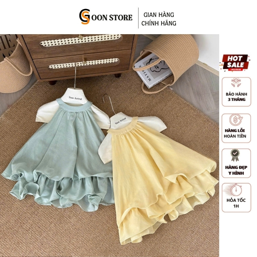 Áo Kiểu Cổ Yếm Dáng Suông Xòe Tầng Chất Tơ Bay Bổng Nữ Tính Goon Store