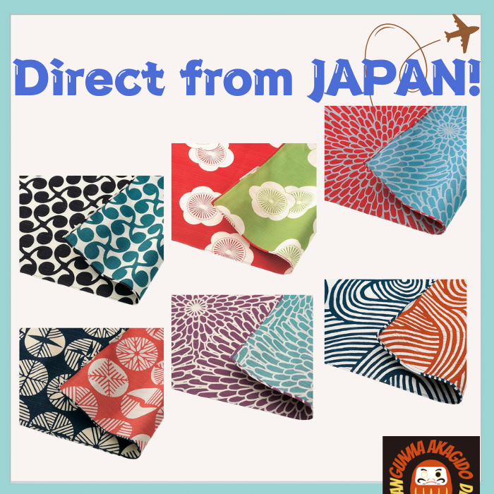 Musubi Furoshiki Double Sided Japanese Wrapping Cloth Isa Monyo Wagara Pattern Ume Matsu Musubi Kiku
