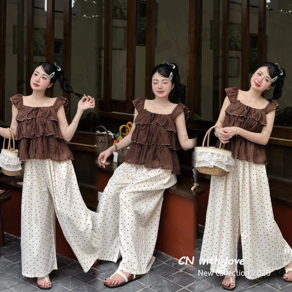 [Chuẩn QC Tơ Mềm] Áo Kiểu Nữ Tơ Tầng Tay Cánh Tiên - Áo Xoè Cổ Vuông/ Trễ Vai Điệu Đà | BigBuy360 - bigbuy360.vn