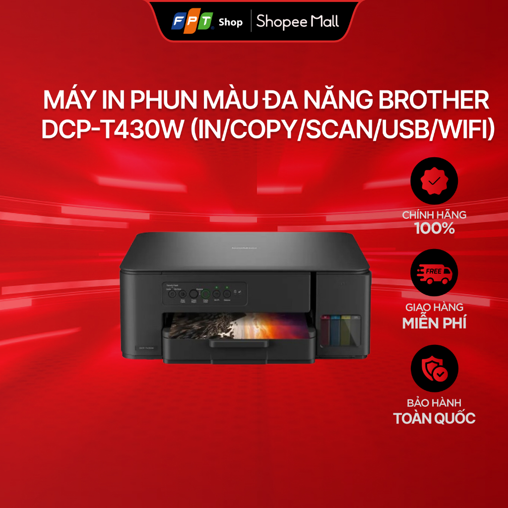Máy in phun màu đa năng Brother DCP-T430W (In/Copy/Scan/USB/WIFI)