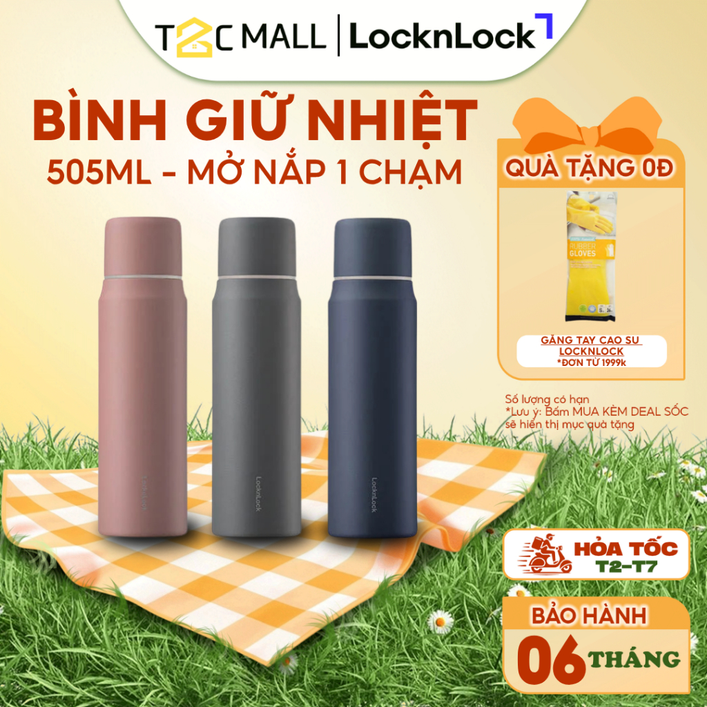 Bình Giữ Nhiệt LocknLock 505ml Nắp Cốc Một Chạm Maman Cup Vacuum Bottle Lock&Lock LHC1487 - T2Cmall