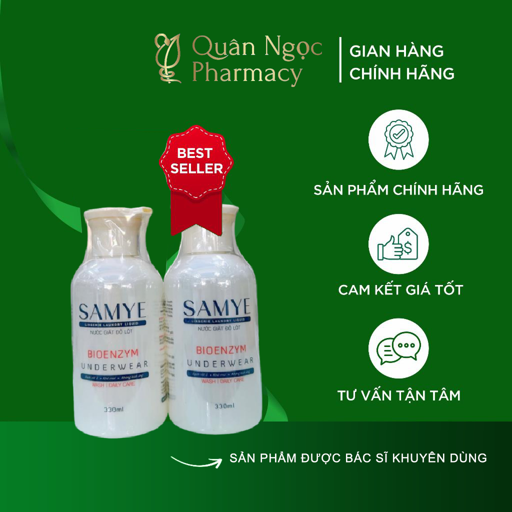 [CHÍNH HÃNG] NƯỚC GIẶT ĐỒ LÓT SAMYE BIOENZYM (Chai 330ml) chai 330ml Nước giặt đồ lót SAMYE (330ml)