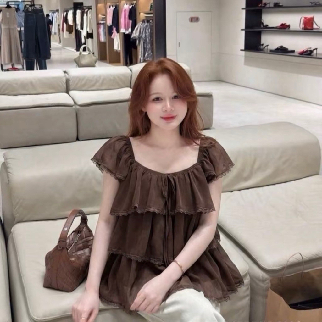 [Chuẩn QC Tơ Mềm] Áo Kiểu Nữ Tơ Tầng Tay Cánh Tiên - Áo Xoè Cổ Vuông/ Trễ Vai Điệu Đà | BigBuy360 - bigbuy360.vn