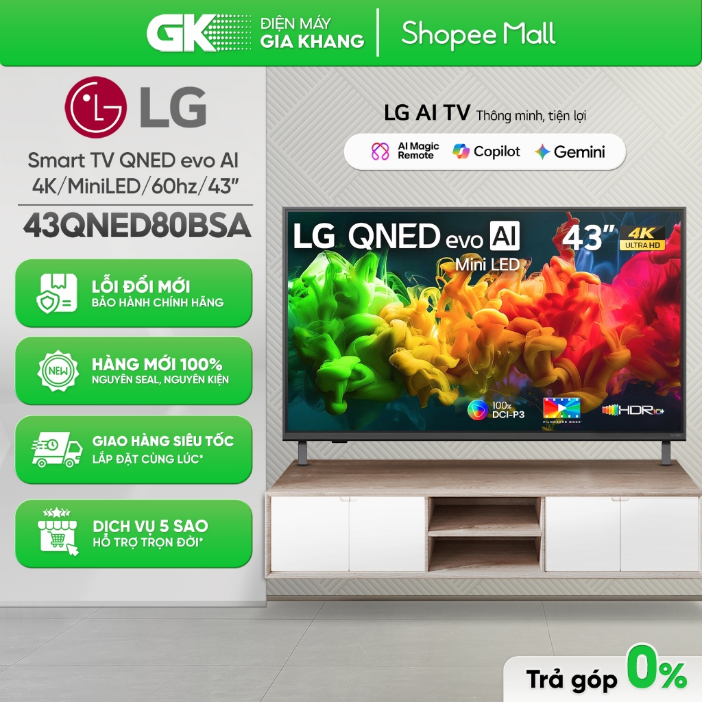 43QNED80BSA | 43QNED80ASA - Smart Tivi LG QNED AI 4K [Freeship HCM]