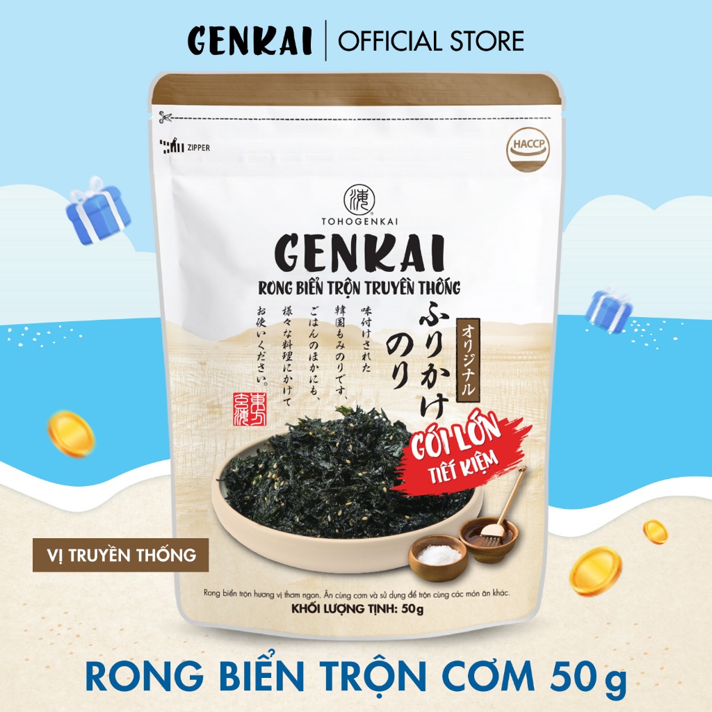 Rong Biển Trộn Cơm GENKAI gói 50g nhiều vị lựa chọn